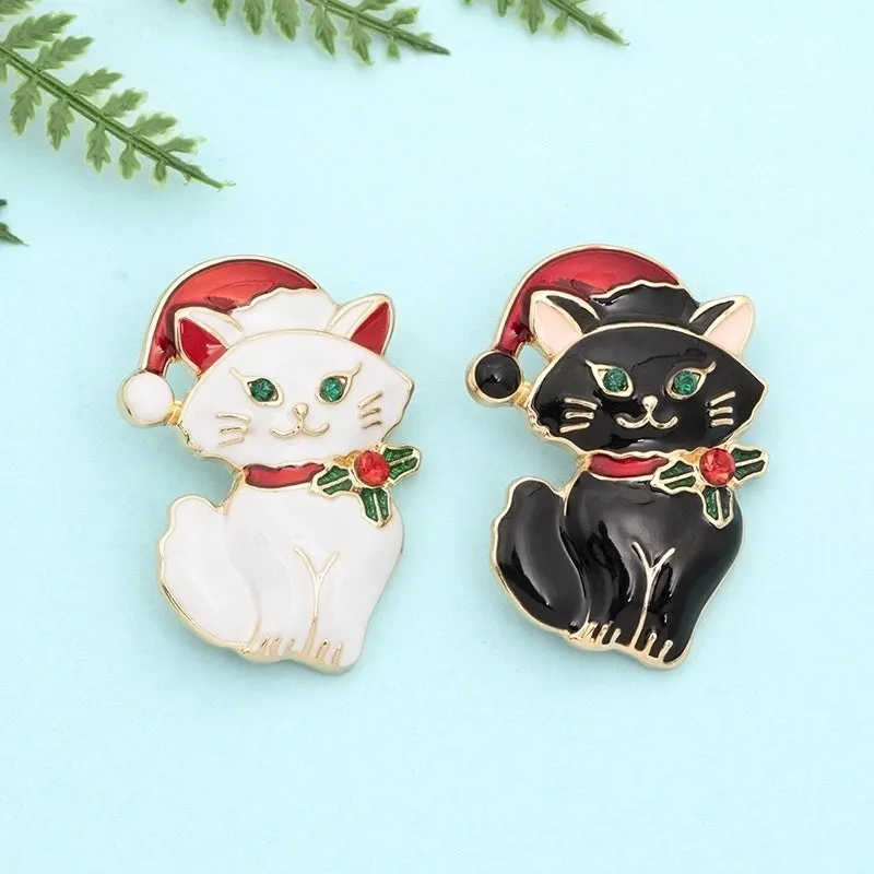 Christmas Series Cute Cat Brooch