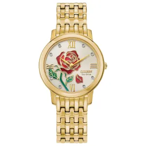Citizen Eco-Drive Disney Belle Diamond Gold-Tone Bracelet Watch | 30mm | EX1492-59W
