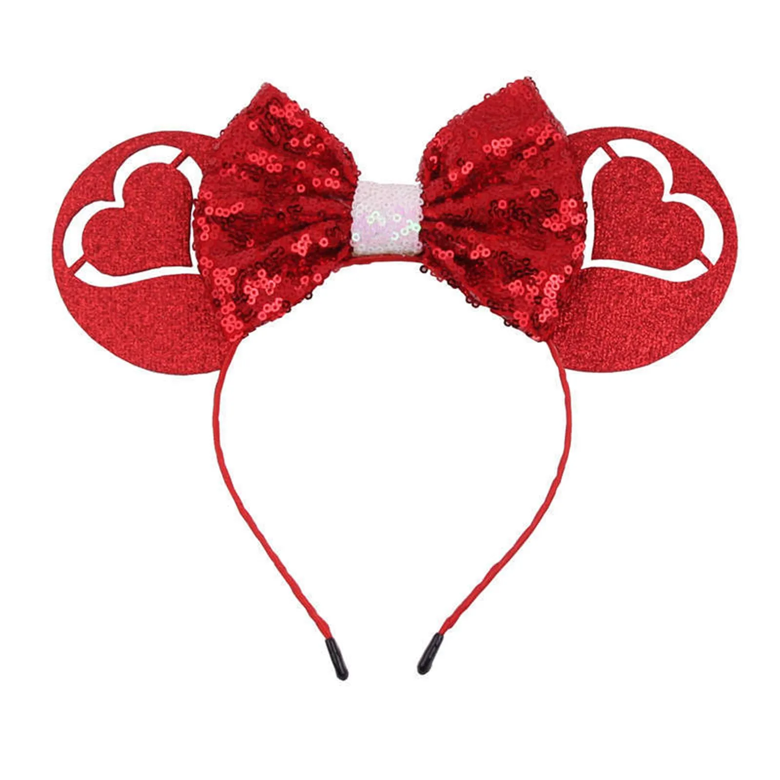 CIVFCRT Hearts Headbands Red Hearts Romantic Hair Decoration for Girls Women Dating Hair Decoration
