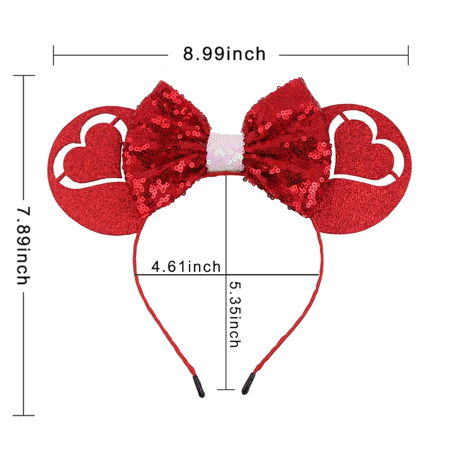 CIVFCRT Hearts Headbands Red Hearts Romantic Hair Decoration for Girls Women Dating Hair Decoration