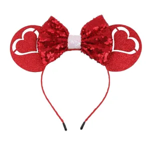 CIVFCRT Hearts Headbands Red Hearts Romantic Hair Decoration for Girls Women Dating Hair Decoration