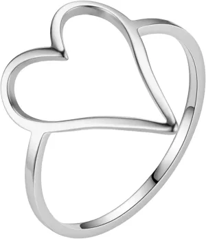 Classic 925 Silver Handmade Ring Heart Shaped Gold Band Statement Rings Minimalist Ring Jewelry for Men Women