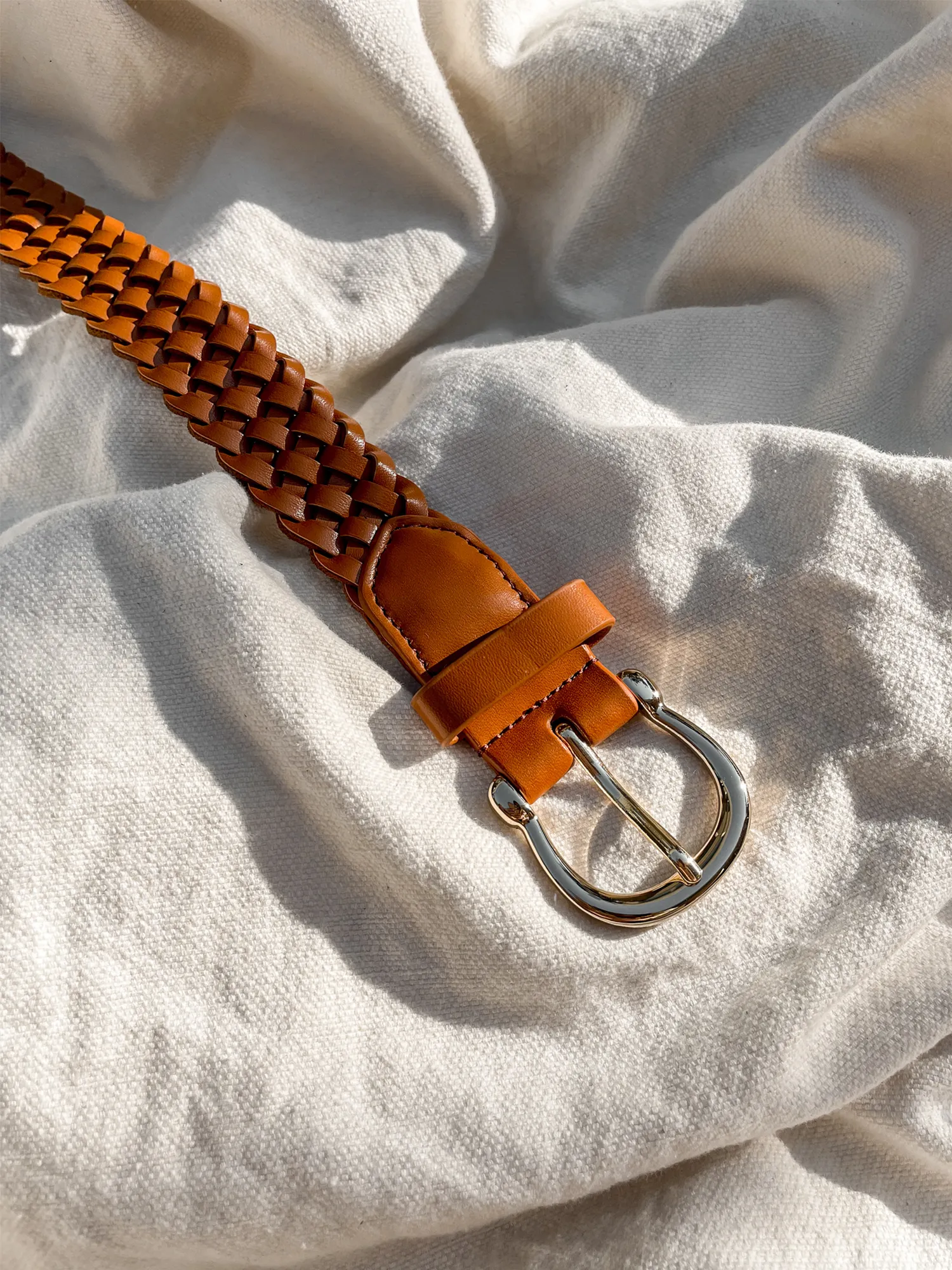 Classic Braided Belt in Tan