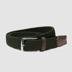 Classic Elasticated Woven Belt Military Green