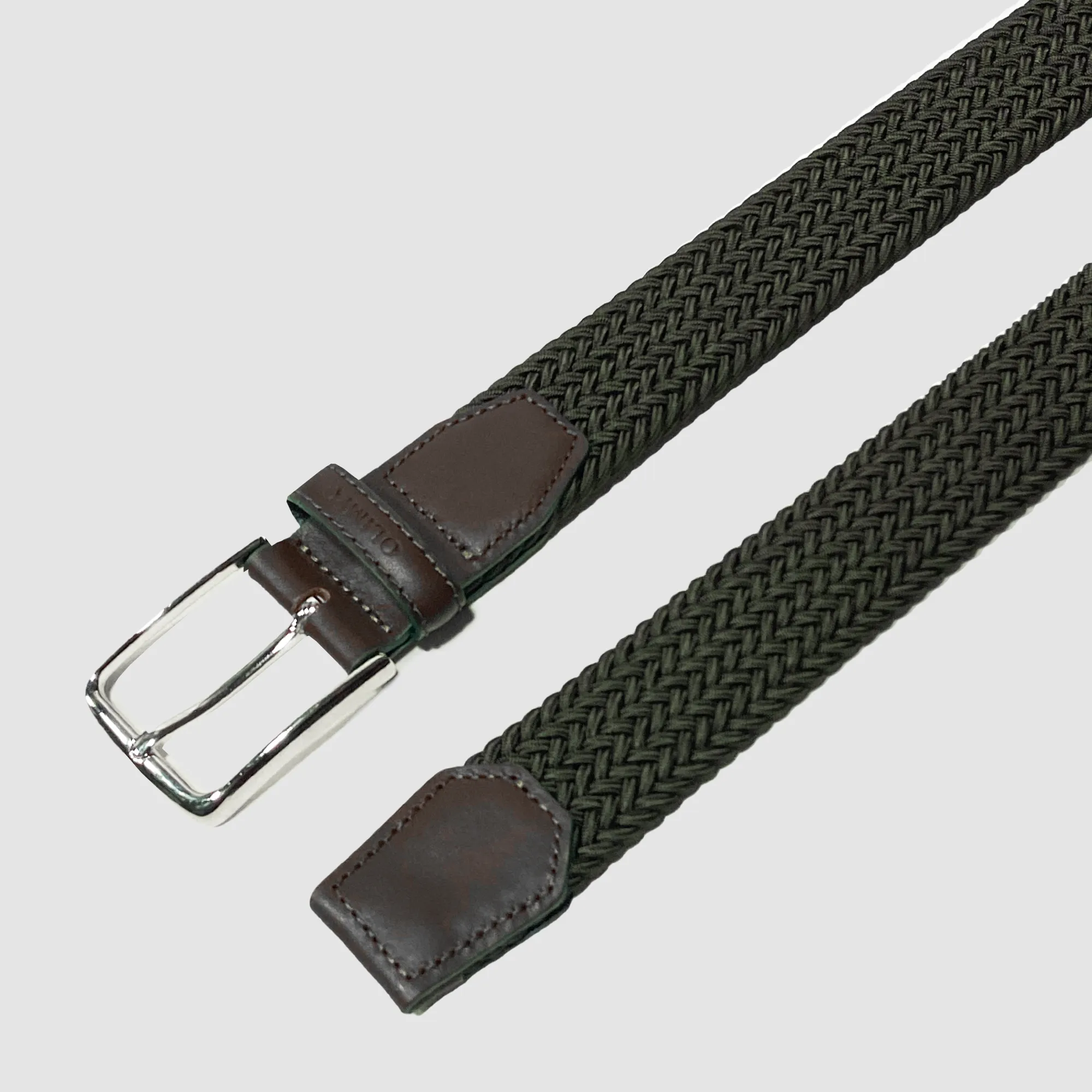 Classic Elasticated Woven Belt Military Green