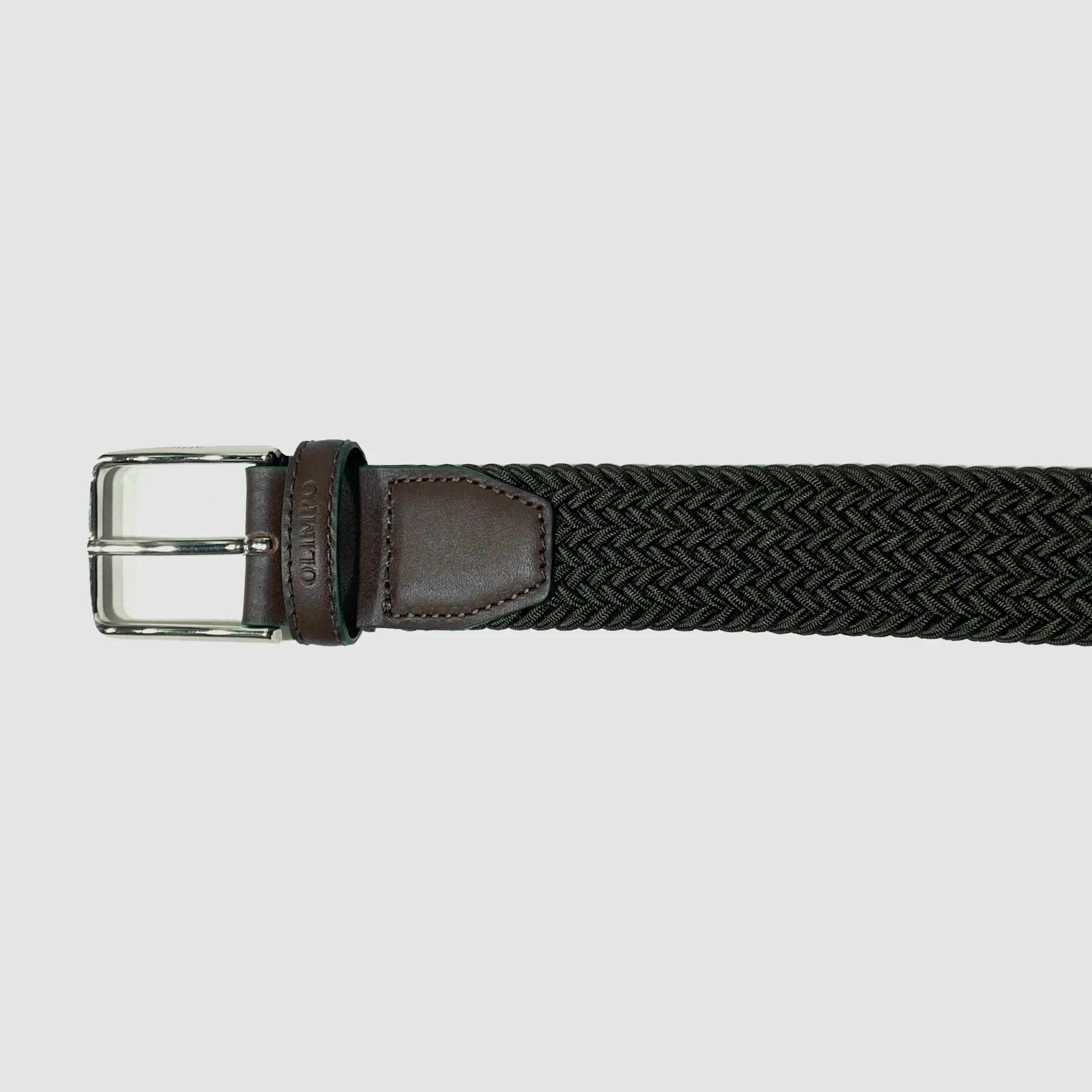 Classic Elasticated Woven Belt Military Green