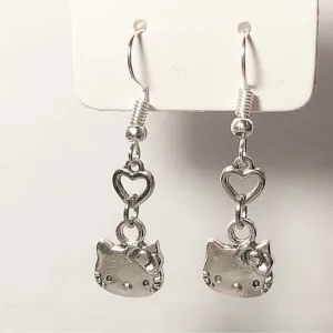 clavicle chain retro KT cat earrings