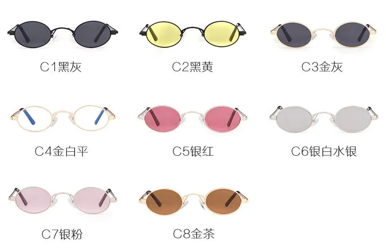 Clear Color Lenses Small Oval Sunglasses