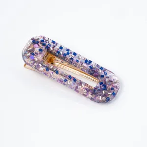 Clear Confetti Rectangular Hair Clip
