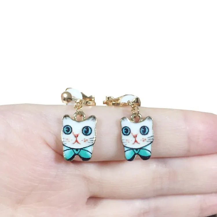 Clip On Earrings Kids Cute Cartoon Animal Cat Ear No Piercing Ear Rings