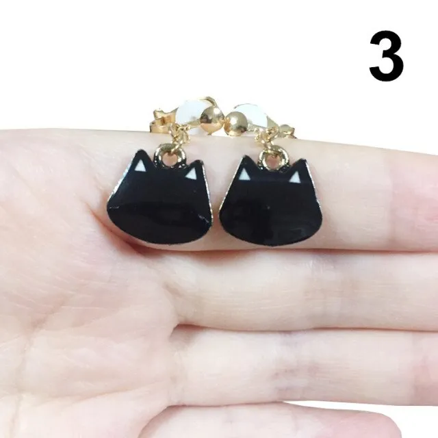 Clip On Earrings Kids Cute Cartoon Animal Cat Ear No Piercing Ear Rings