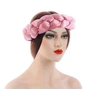 Cobric Satin Twist Braids Hair Tie Headbands For Women Hair Accessories Elastic Hair bands Ladies Turban Bandage Headwear color 1743