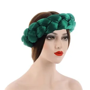 Cobric Satin Twist Braids Hair Tie Headbands For Women Hair Accessories Elastic Hair bands Ladies Turban Bandage Headwear color 1746