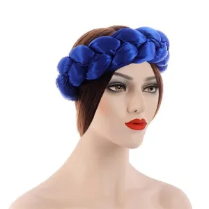 Cobric Satin Twist Braids Hair Tie Headbands For Women Hair Accessories Elastic Hair bands Ladies Turban Bandage Headwear color 1748