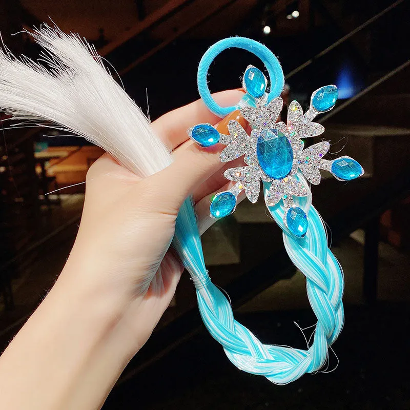Colorful Braid Headband Kids Ponytail Holder Rubber
