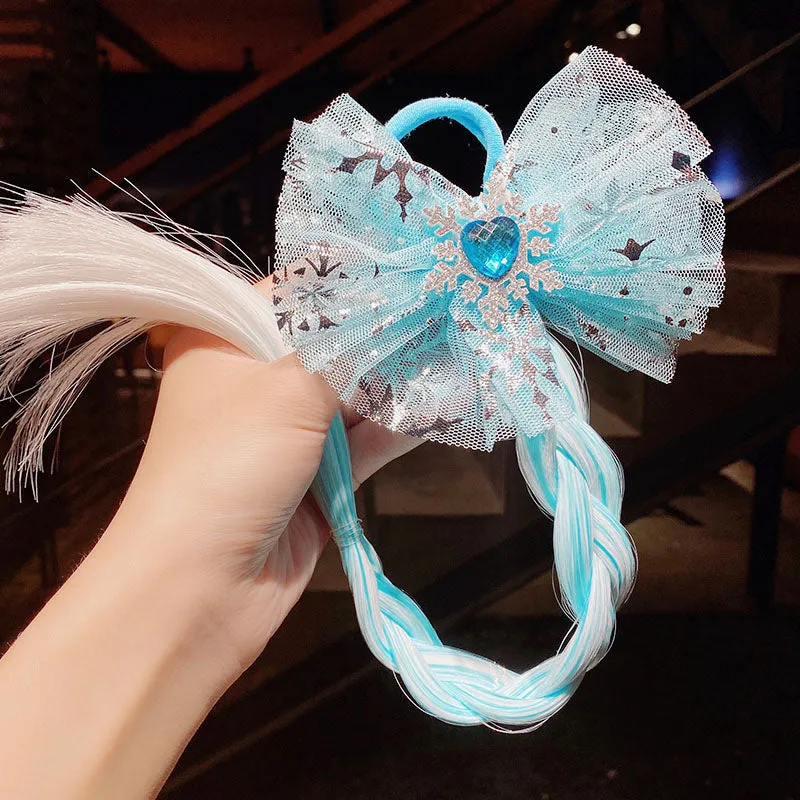 Colorful Braid Headband Kids Ponytail Holder Rubber