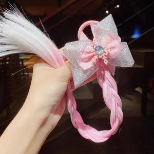 Colorful Braid Headband Kids Ponytail Holder Rubber