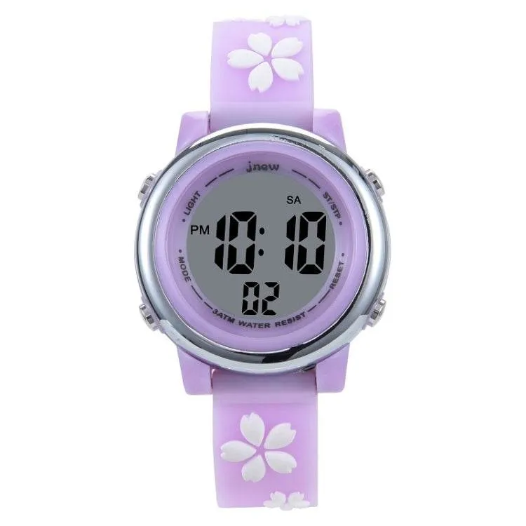 Colorful Children's LED Cartoon Watch with Cherry Blossom Design - A380-86195 Waterproof Time Recognition