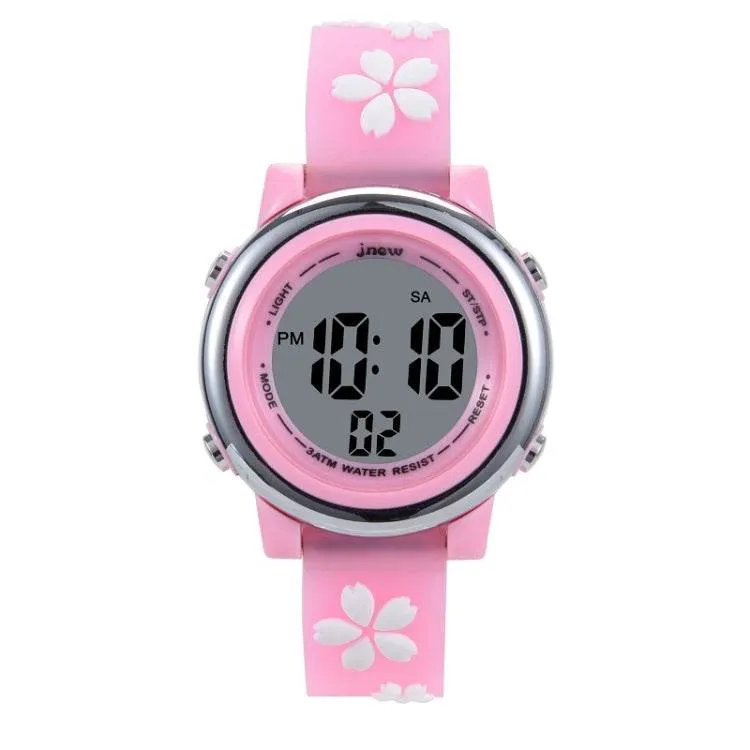 Colorful Children's LED Cartoon Watch with Cherry Blossom Design - A380-86195 Waterproof Time Recognition