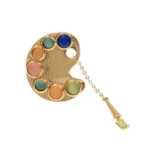 Colorful Opal Brooches Metal Pendant Jewelry