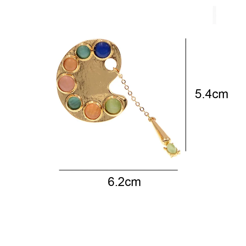 Colorful Opal Brooches Metal Pendant Jewelry