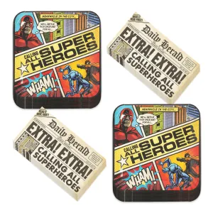 Comic Superhero Party Paper Dinner Plates and Lunch Napkins for Hero Birthday Party (Serves 16)