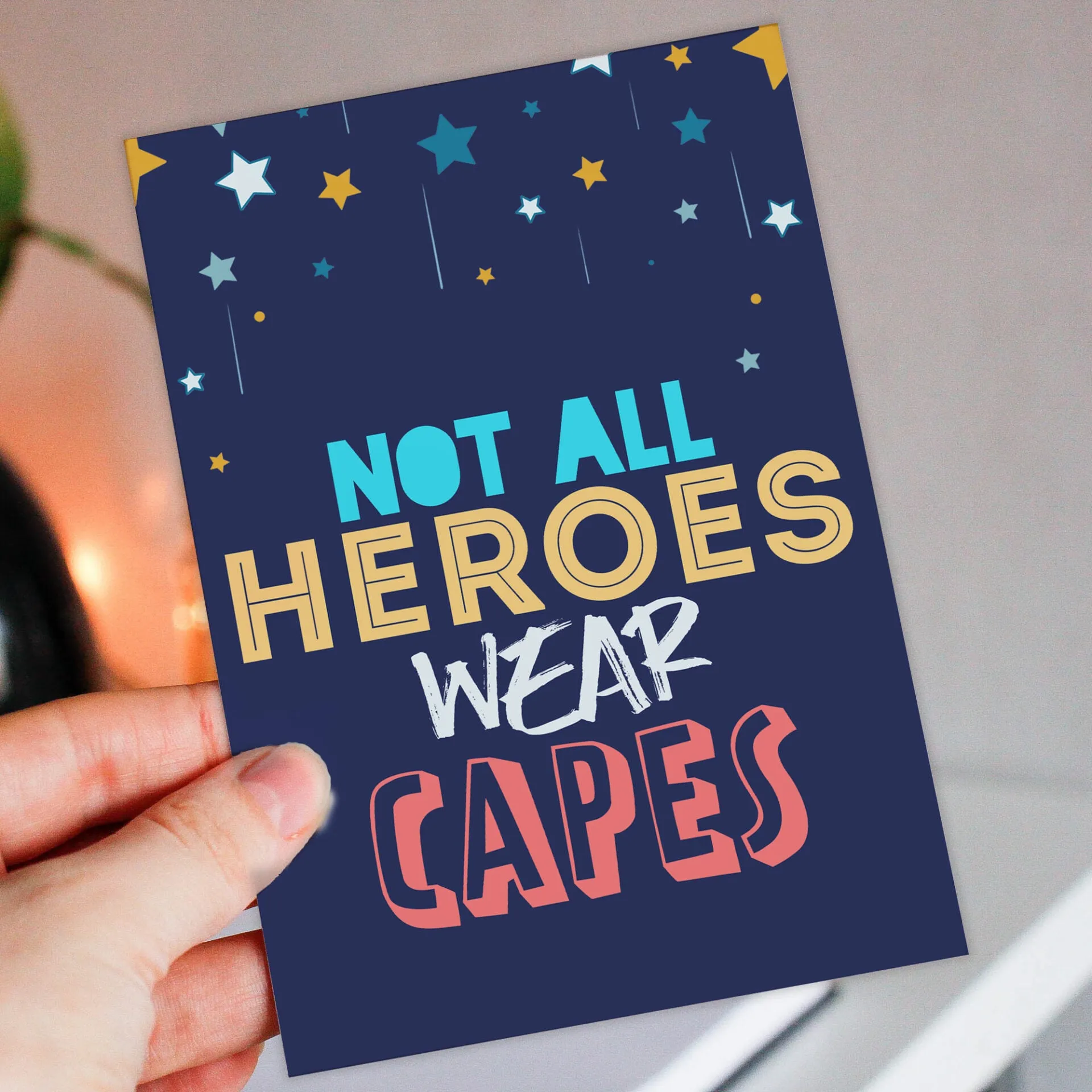 Congratulations thank you card: Not all heroes wear capes