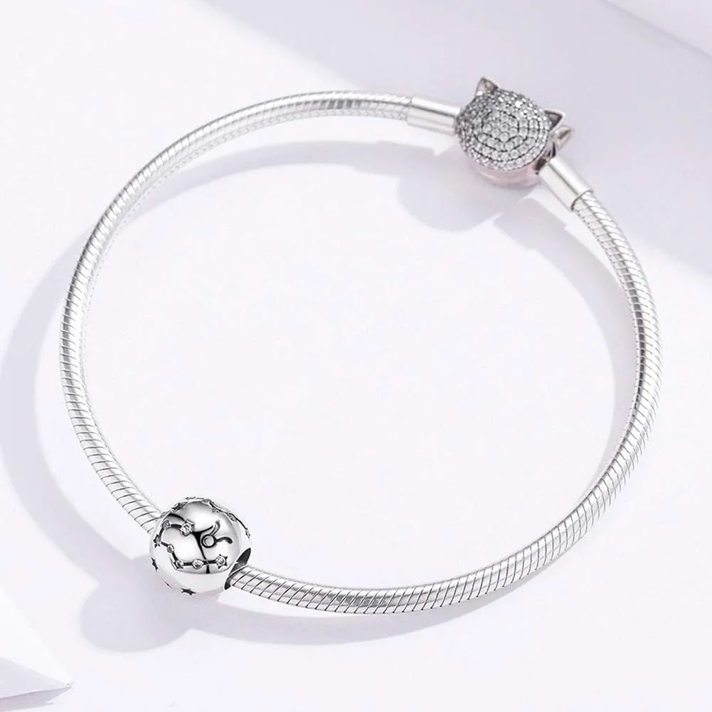 Constellation Charm 925 Sterling Silver Birthday Anniversary Birthstone Family Letter DIY Love Faith Charm for Pandora Charm Bracelet