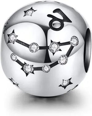 Constellation Charm 925 Sterling Silver Birthday Anniversary Birthstone Family Letter DIY Love Faith Charm for Pandora Charm Bracelet