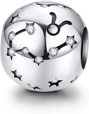 Constellation Charm 925 Sterling Silver Birthday Anniversary Birthstone Family Letter DIY Love Faith Charm for Pandora Charm Bracelet
