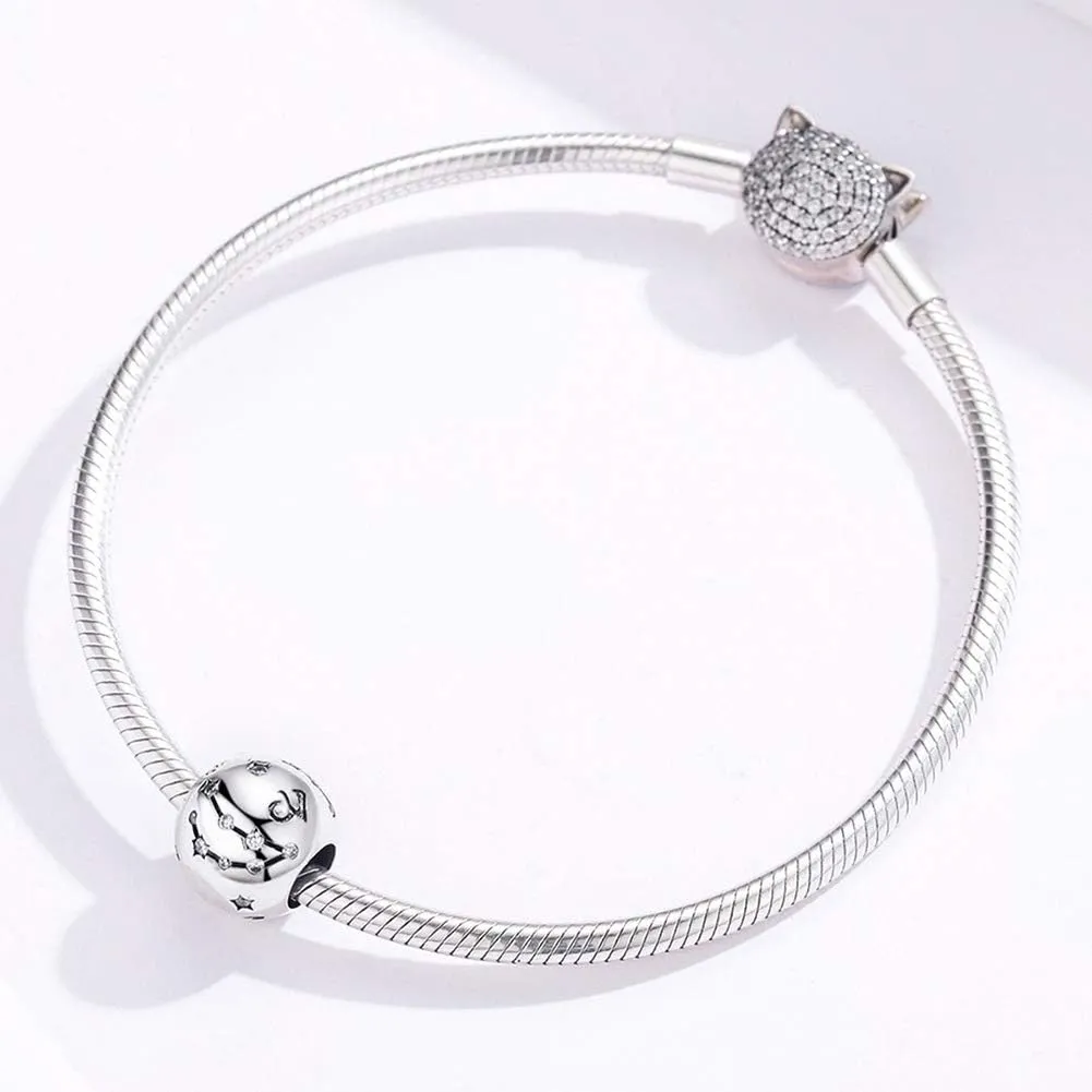 Constellation Charm 925 Sterling Silver Birthday Anniversary Birthstone Family Letter DIY Love Faith Charm for Pandora Charm Bracelet