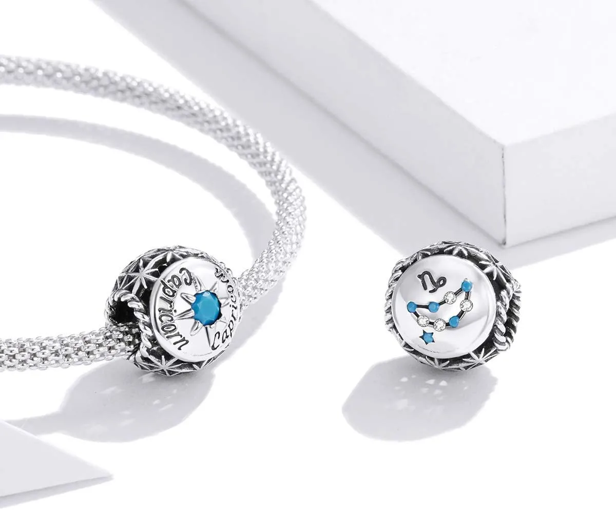 Constellation Charm 925 Sterling Silver Birthstone Anniversary Love Letter Family Christmas DIY Lucky Charm for Pandora Charm Bracelet