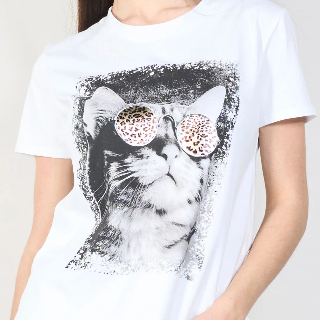 Cool cat graphic print tee wholesale