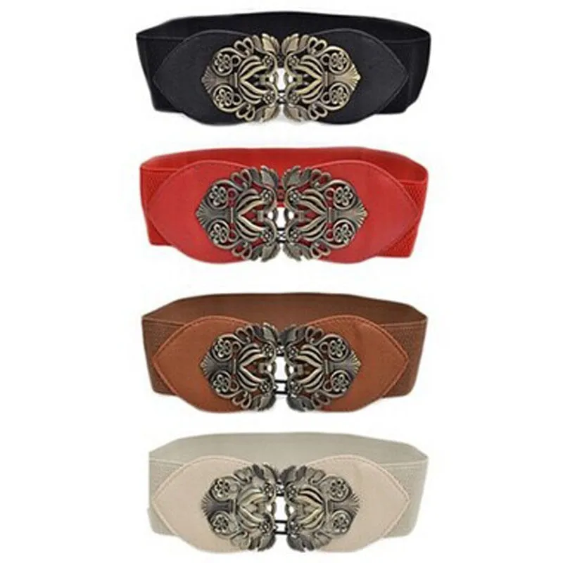Corset Waist Belt With Metal Buckle Fabric Strap