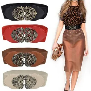 Corset Waist Belt With Metal Buckle Fabric Strap