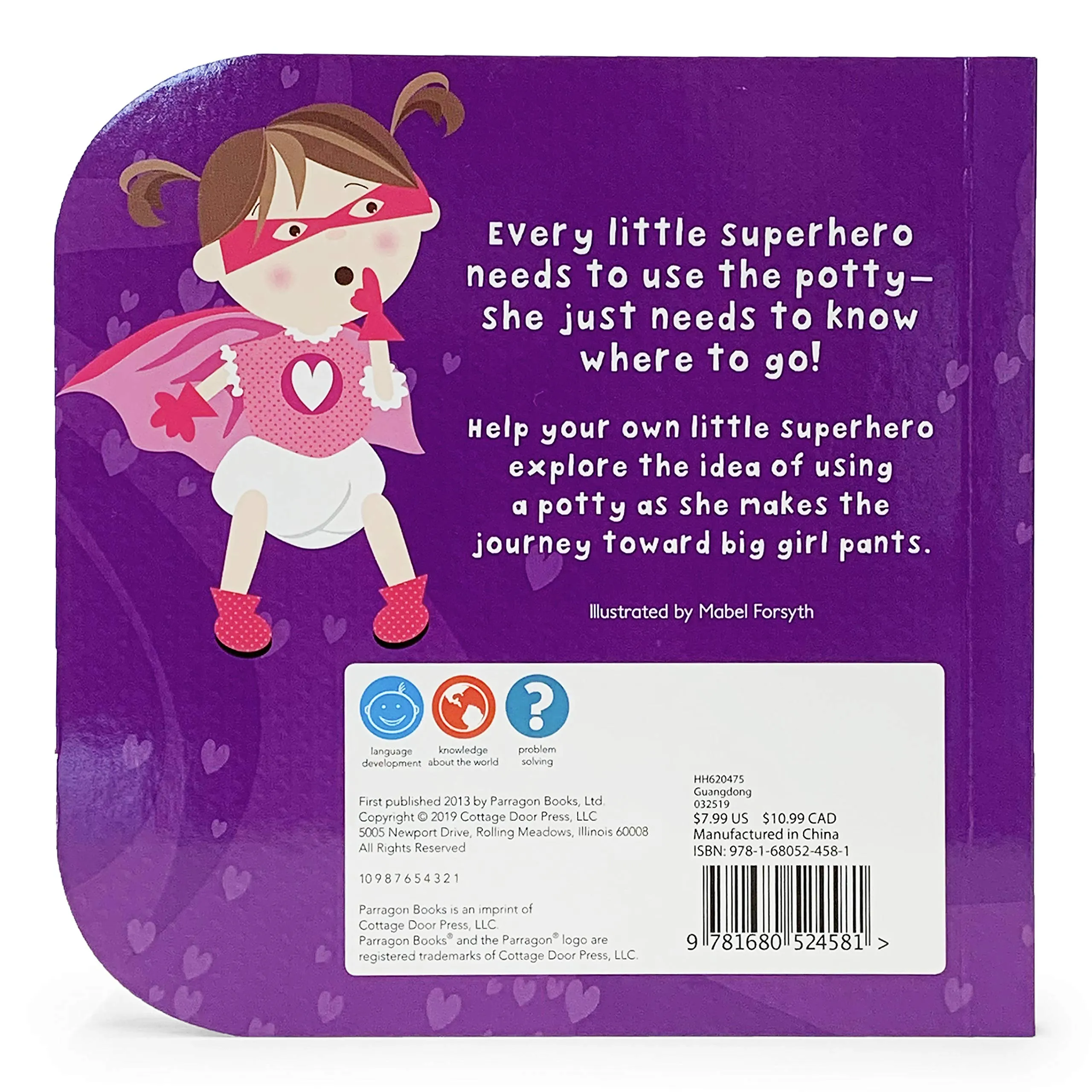 Cottage Door Press - Potty Superhero Board Book, Girl