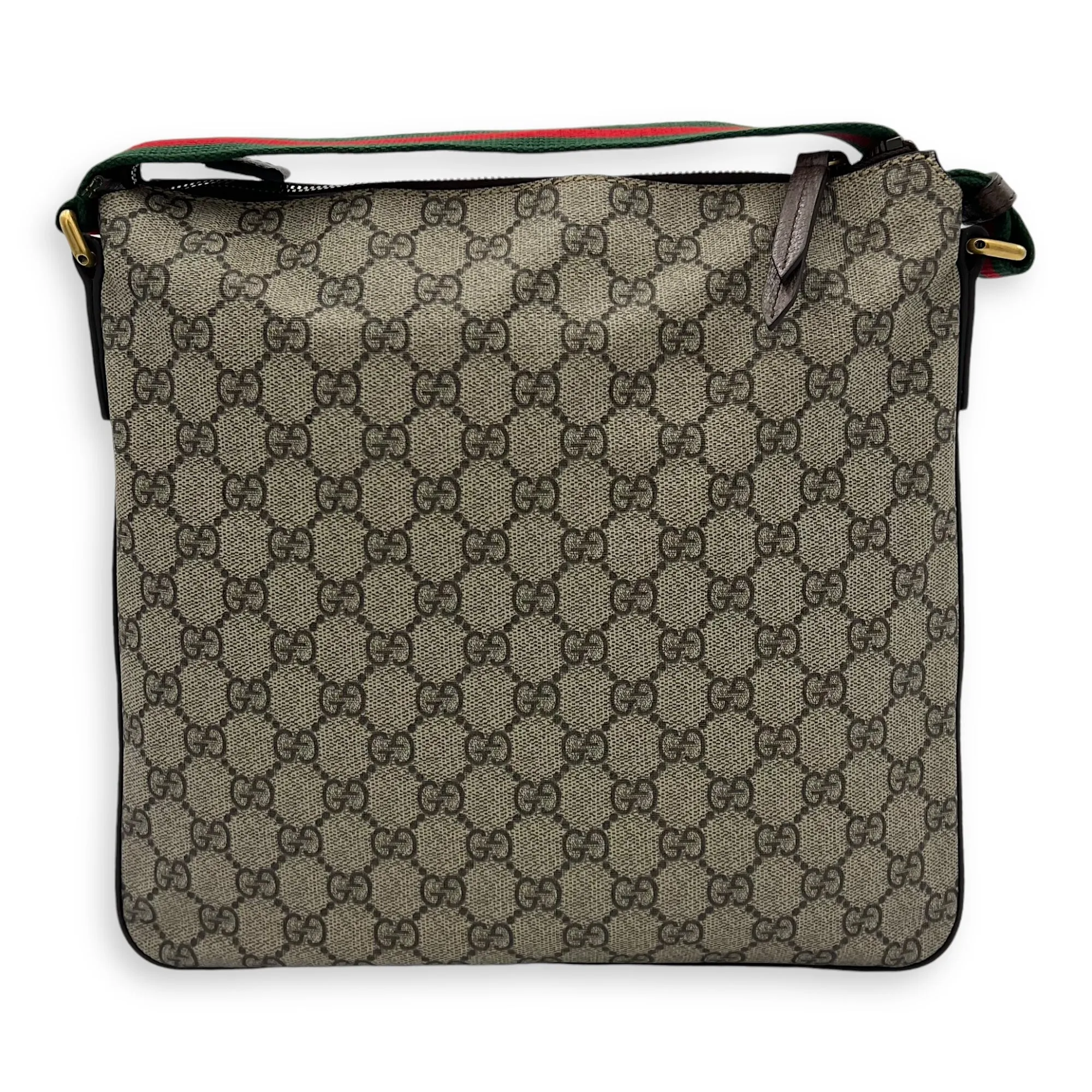 Courrier Beige Messenger bag in Coated Canvas, Gold hardware