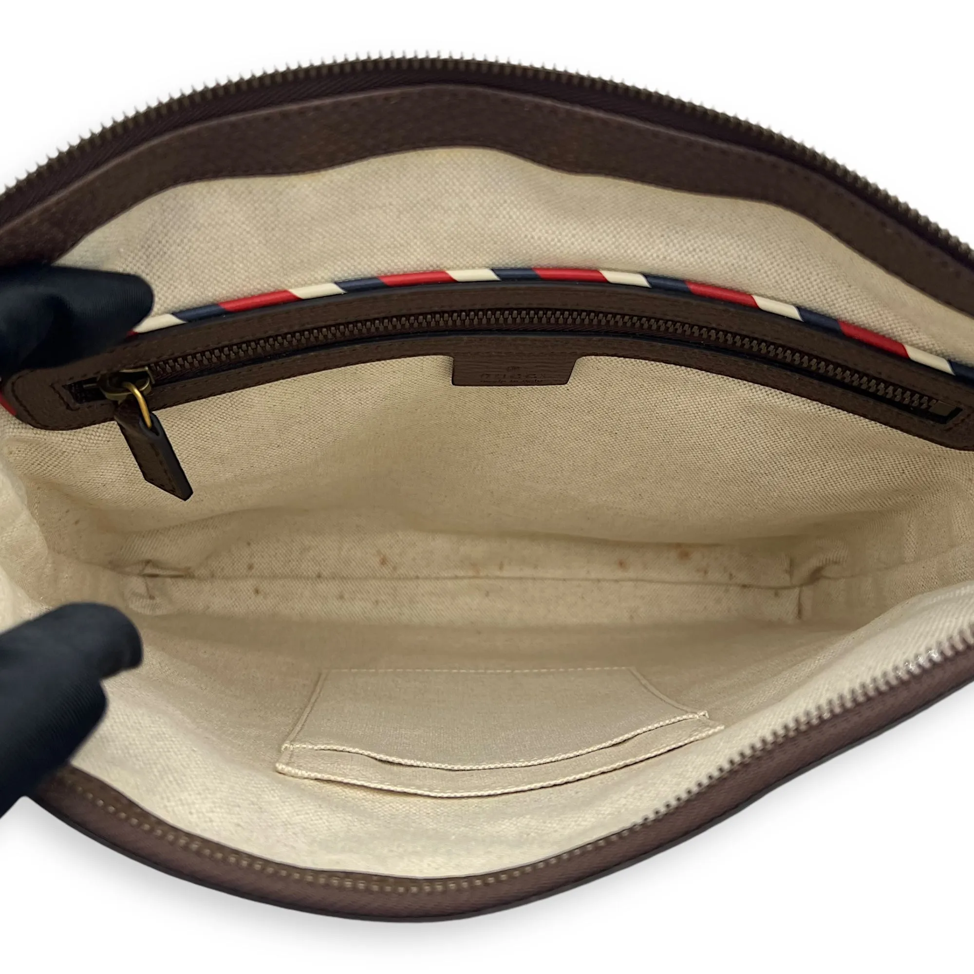 Courrier Beige Messenger bag in Coated Canvas, Gold hardware