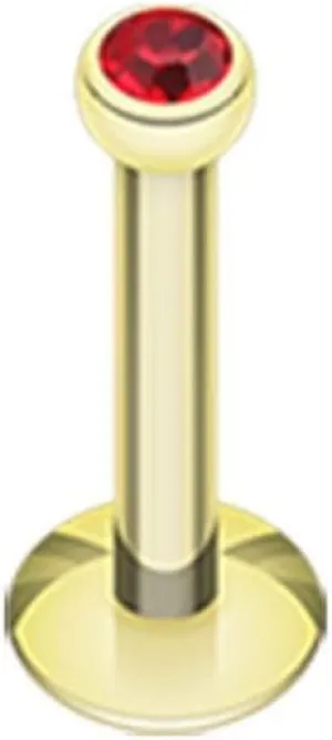 Covet Jewelry Gold Plated Gem Ball Internally Threaded Labret