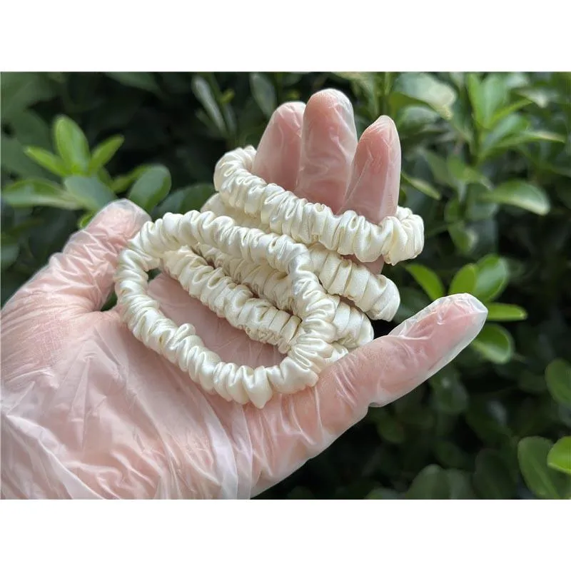 Cream silk scrunchies mini