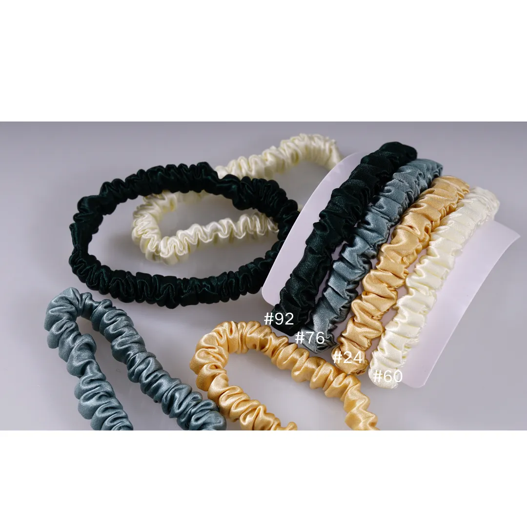 Cream silk scrunchies mini