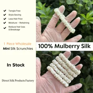 Cream silk scrunchies mini