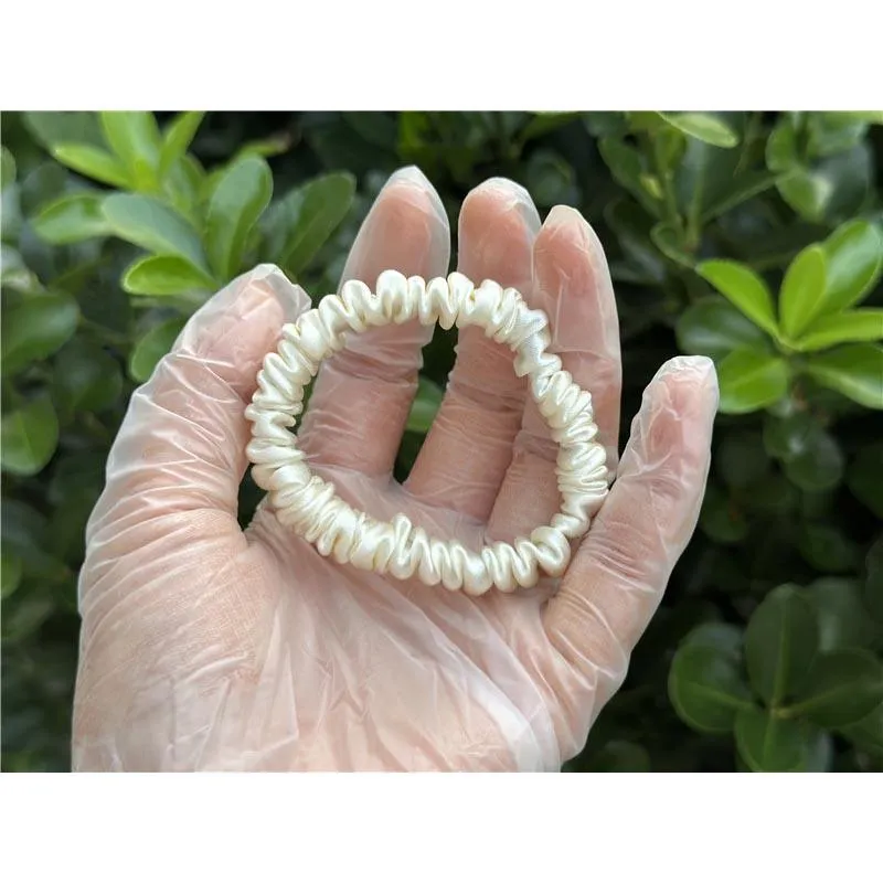 Cream silk scrunchies mini