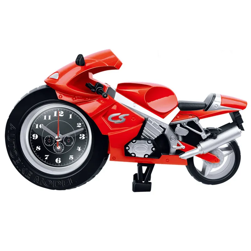 Creative Lazy Student Kids Cartoon Portable Clock Personality Bedroom Mini Clock Motorcycle A
