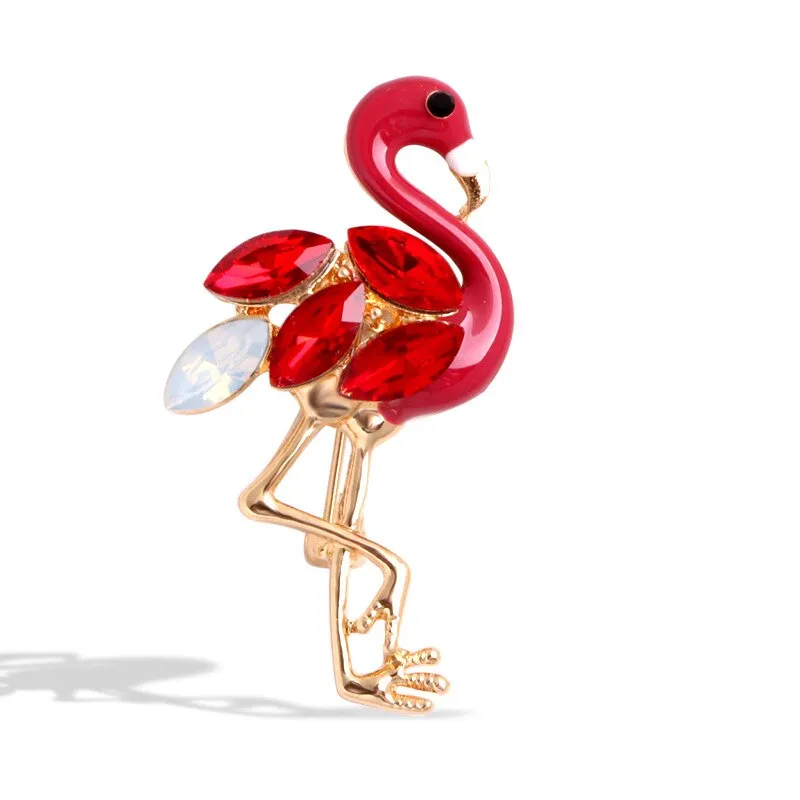 Creative Simulation Animal Brooch Enamel Rhinestones Peacock Flamingo Toucan Brooches