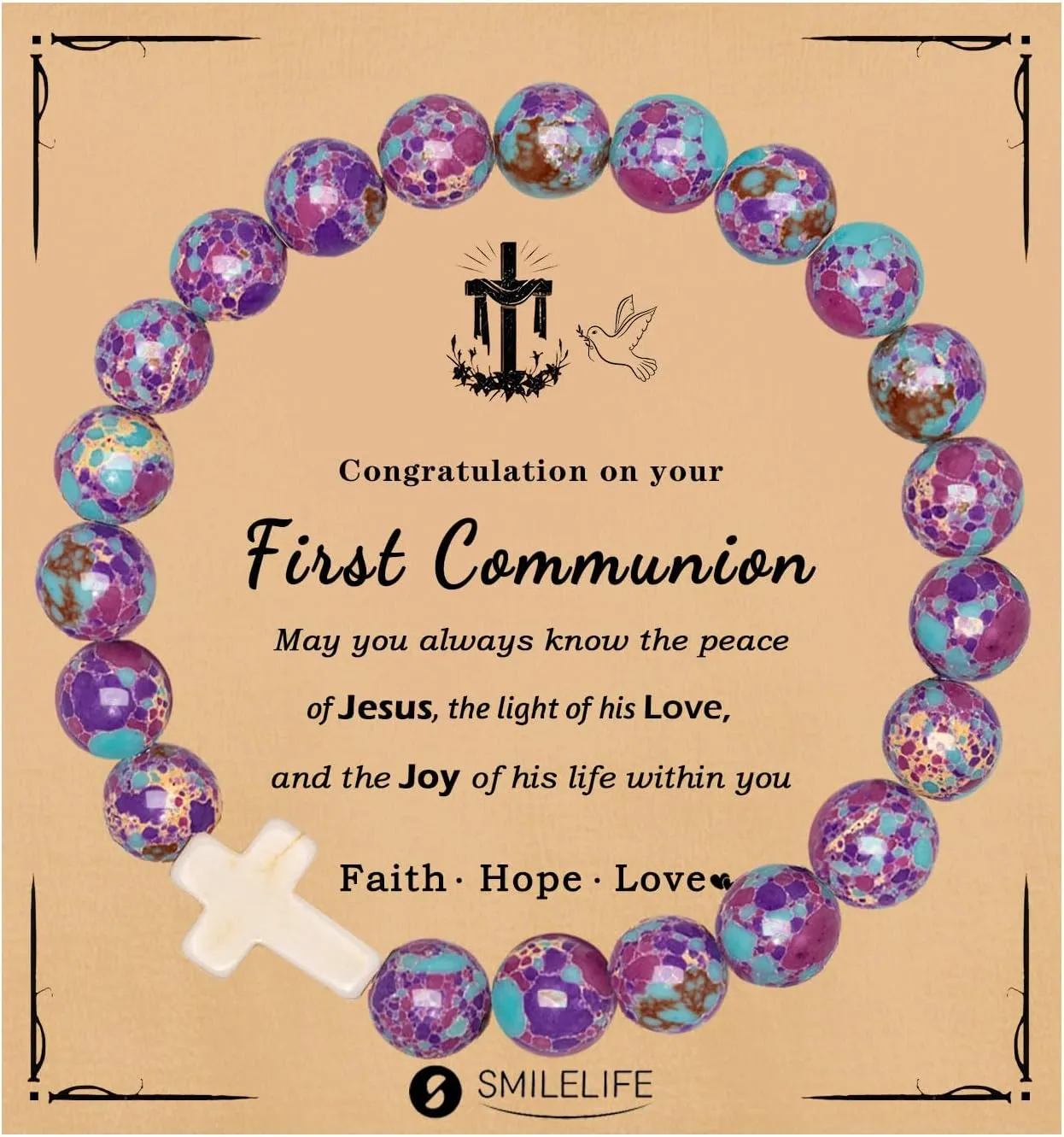 Cross Bracelets for Girls Boys Baptism Communion Confirmation Gift Christian Bracelets Easter Basket Stuffers