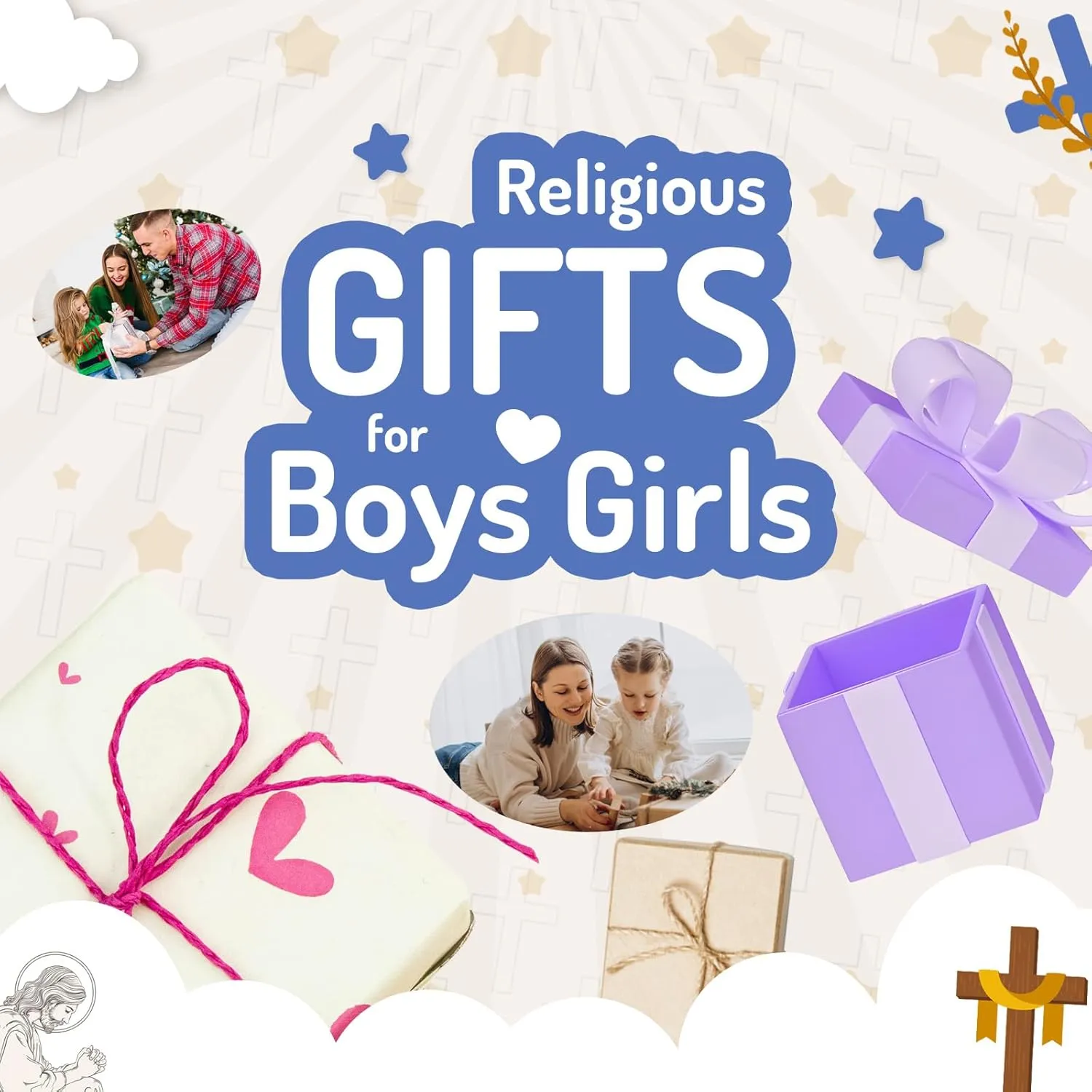 Cross Bracelets for Girls Boys Baptism Communion Confirmation Gift Christian Bracelets Easter Basket Stuffers