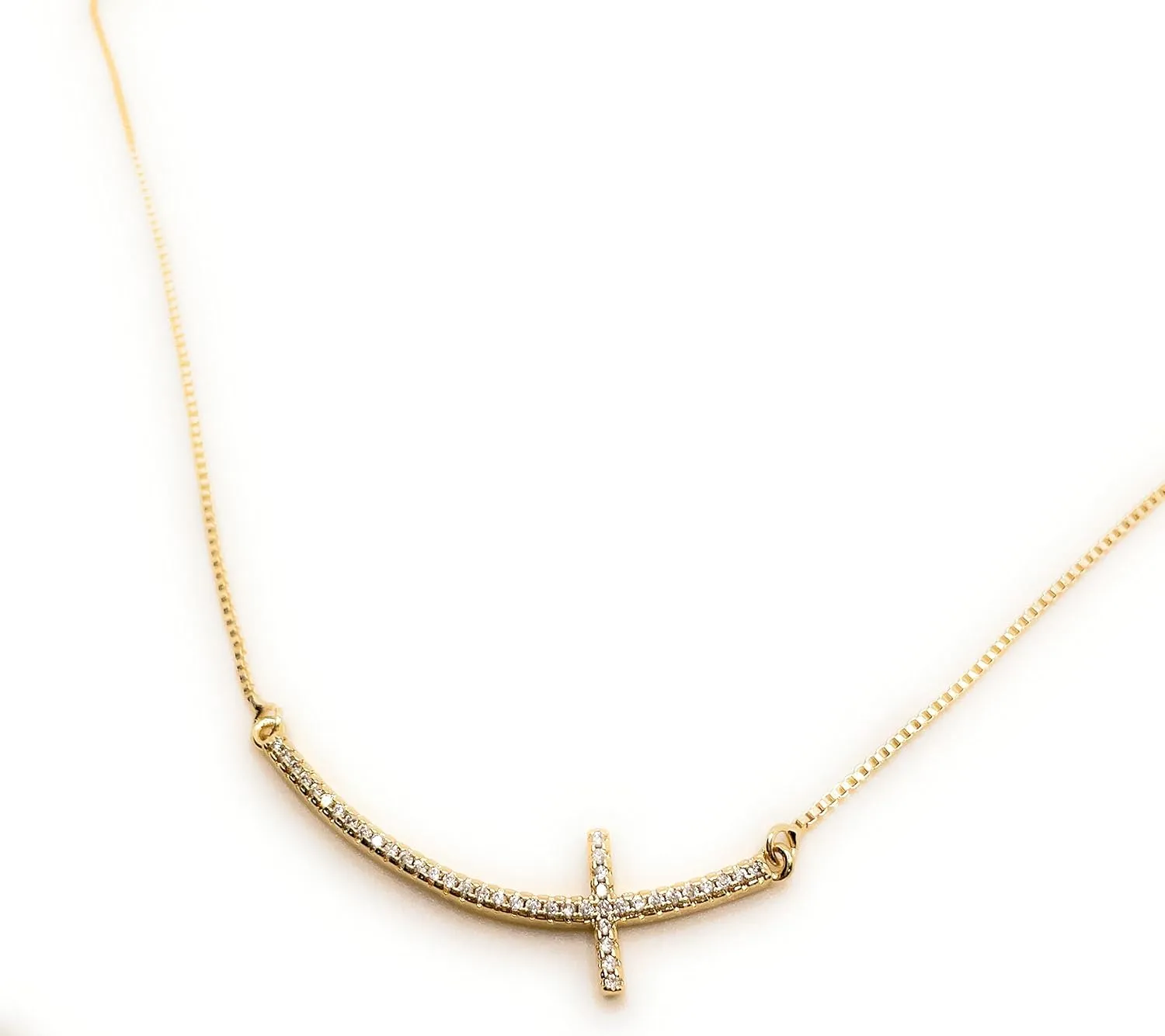 Cross Necklace for Women, Cross Lariat Necklace for Women, Ajustable Chain 4o inch Length, Religious Gifts, Gold Plated Necklace, Gifts for Her, Women Gifts, Layered Gold Cross Pendant.