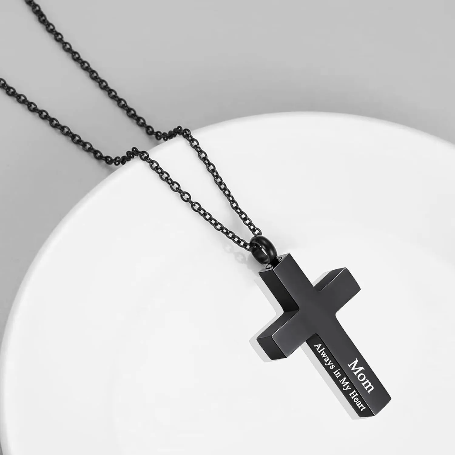 Cross Urn Necklace for Ashes for Men Women Cremation Jewelry Urns Locket Pendant Ashes Holder Memorial Jewelry-Always in My Heart