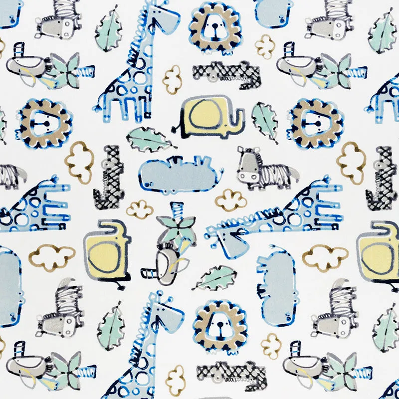 Cuddle® Prints - Safari Dreams Blue Digitally Printed Minky Yardage